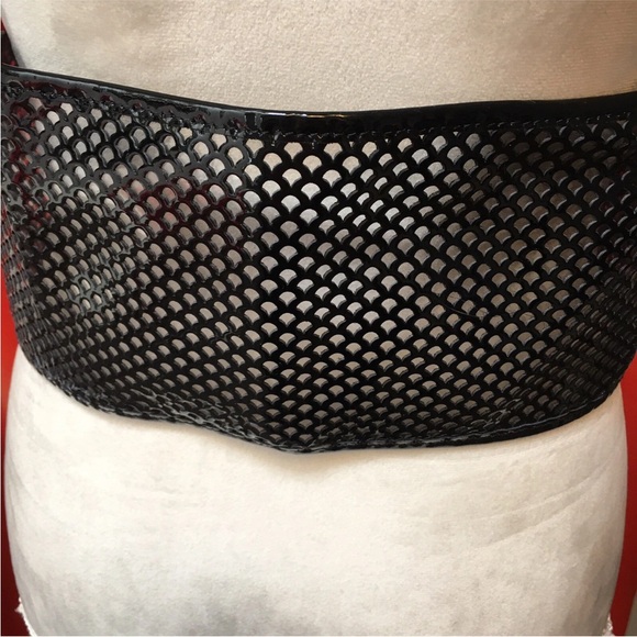 Fendi patent leather corset belt silver tone buckle size 34 main image 5